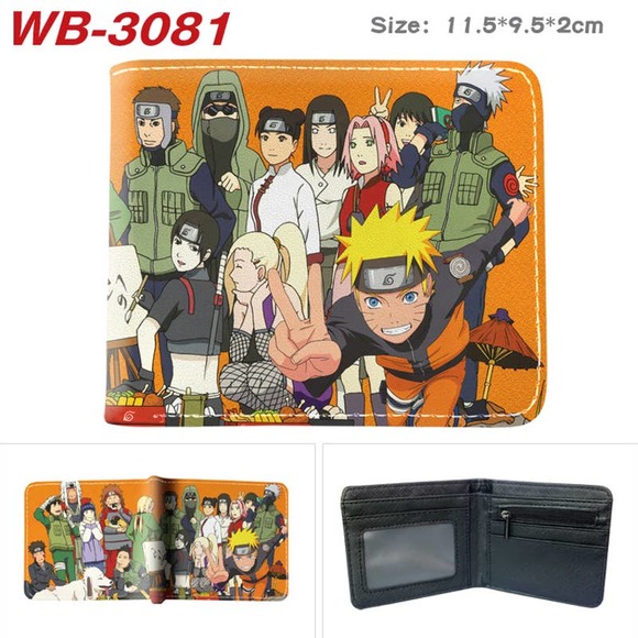 Classic Japanese Anime Naruto Characters One Size Leather Purse Orange Wallet - Picture 1 of 3